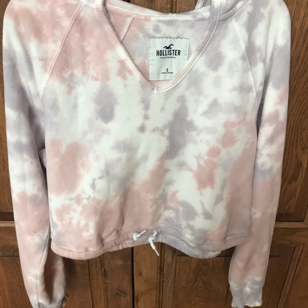 Hollister mauve lavender tie dye hoodie s